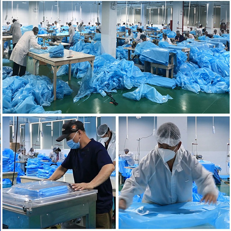 Yiwu ruoxuan เสื้อผ้าโรงงานในน้อยกว่าหนึ่งเดือนในการผลิตของ 750k ชุดป้องกันเสื้อผ้า